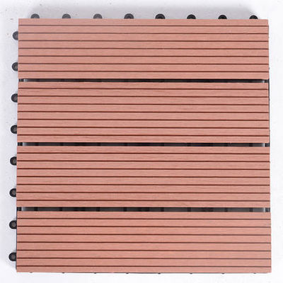 120 X 120MM Sân thượng Anti Uv WPC Sàn gỗ tự làm Mocha Wpc Sàn nhựa composite
