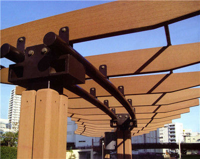 Chịu nhiệt độ WPC Pergola Chống tia cực tím Garden Pergola phủ gỗ