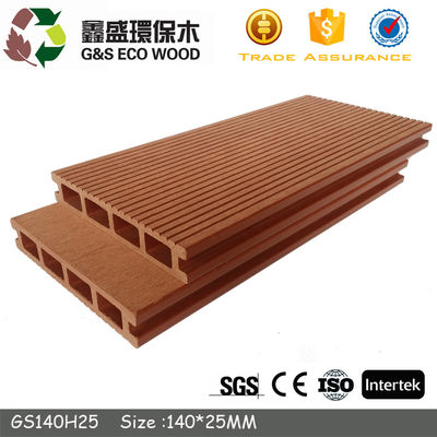 Sàn gỗ Wpc rỗng không phân hủy sinh học Sâu bệnh bằng chứng Sàn gỗ composite ngoài trời