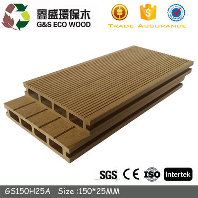 Sàn gỗ Wpc rỗng không phân hủy sinh học Sâu bệnh bằng chứng Sàn gỗ composite ngoài trời