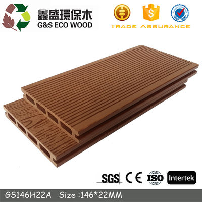 Sàn gỗ Wpc rỗng không phân hủy sinh học Sâu bệnh bằng chứng Sàn gỗ composite ngoài trời