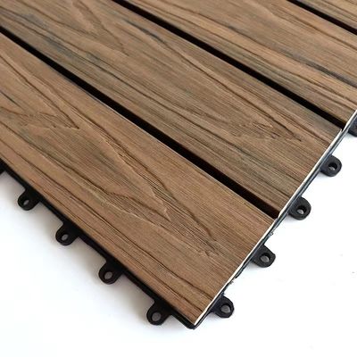 Màu xám 300 X 300mm WPC DIY Decking Moisture Proof Tấm ốp tường Wpc Nội thất