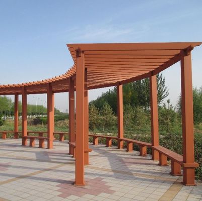 Chịu nhiệt độ WPC Pergola Chống tia cực tím Garden Pergola phủ gỗ