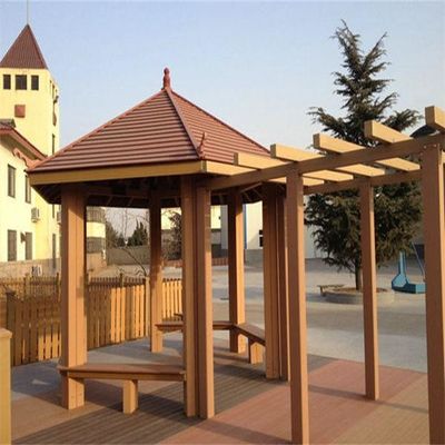 Gỗ ngoài trời 5,9M Gỗ ngoài trời WPC Pergola Ngăn ngừa sâu răng chống thấm nước